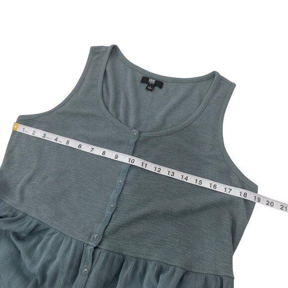 Frye Womens Sleeveless Button Front Midi Dress Size L Sage Green Polyester Rayon - Picture 7 of 11